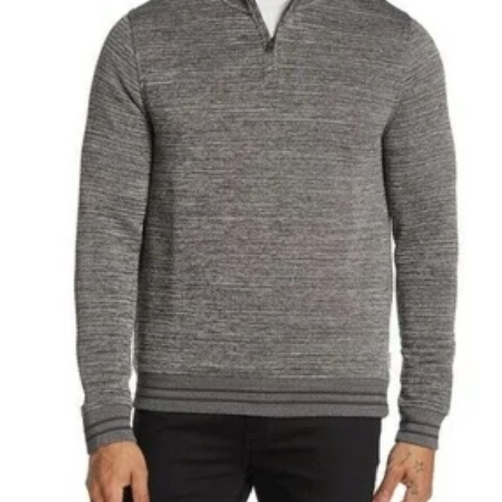 Men's Gray Ted Baker London Quarter-Zip Sweater NWT